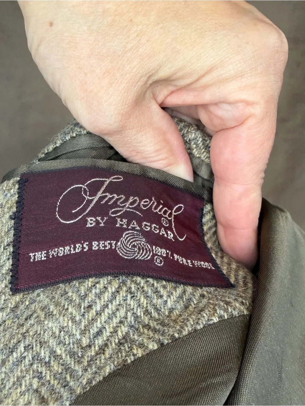 Haggar Tweed Herringbone Sport Coat in Gray